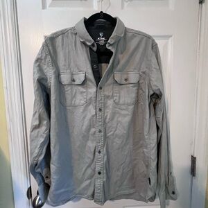Kuhl Men's Descendr Flannel Shirt in Gray, Size Large